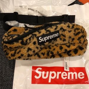 Supreme Leopard Fleece Waist Bag Fanny Pack